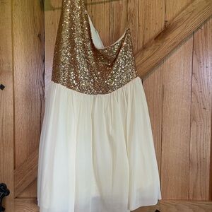 ASOS Gold Sequin One Shoulder Prom Dress